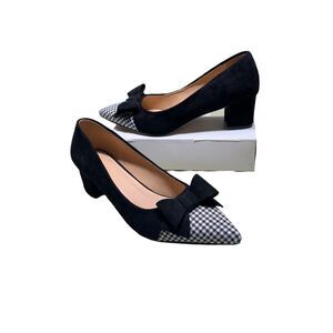 Fashionable‎ Chunky Heels Women’s Pumps Black High Heels With Bows EU 42 (10.5)